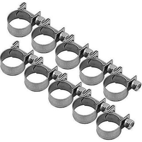 Paquete de 10 abrazaderas de acero inoxidable de alta resistencia para mangueras de combustible de 6 mm y 20 mm. Tamaños opcionales disponibles para fontanería (13 mm y 15 mm). (1/5)