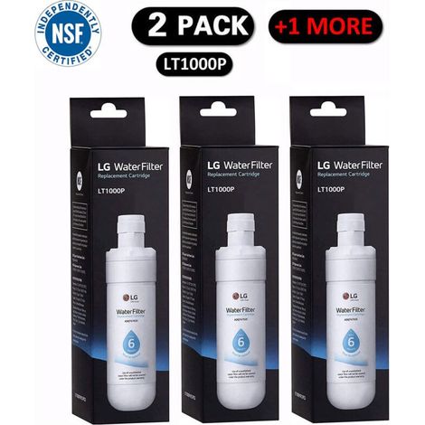 3er-Pack LT1000P2 Ersatzwasserfilter für Kühlschränke – 200 Gallonen Fassungsvermögen – Kompatibel mit LG-Modellen – Einfache Installation (1/5)