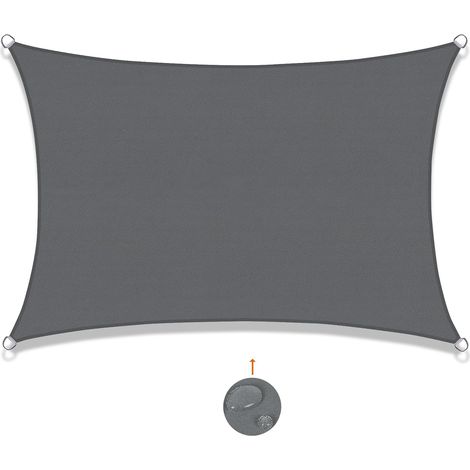 Vela de sombra rectangular de 2,5 x 3 m, lona impermeable, protección UV (1/5)
