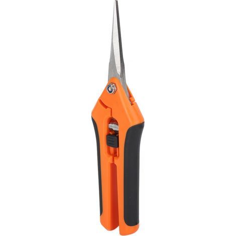 Cisailles de jardin à ressort, verrouillage latéral, à poussée automatique, en acier inoxydable, orange (1/5)