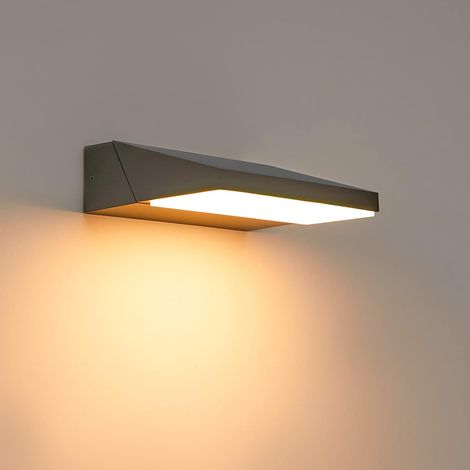 LED Outdoor Wall Light - Modern Outdoor Light IP65 Waterproof Lamp Outdoor Wall Light Design, Adjustable Outdoor Wall Lighting Aluminium 2700 K Warm White, Grey (1/5)