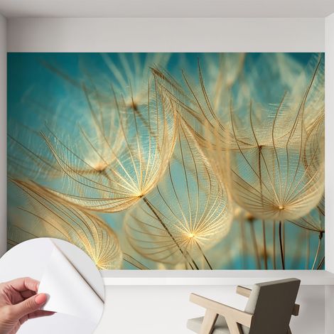 Carta da parati autoadesiva - fotomurale - decorazione parete - stile elegante - decorazione casa - Piume eteree 152x104 cm (1/5)