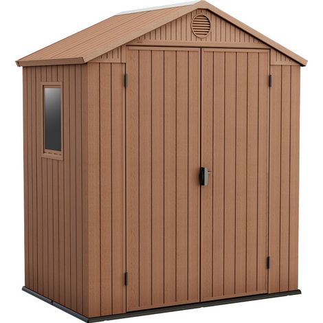Casetta Keter DARWIN due porte in resina effetto legno con pavimento 190x122x221 cm portata massima tetto 75 kg/m2 (1/10)