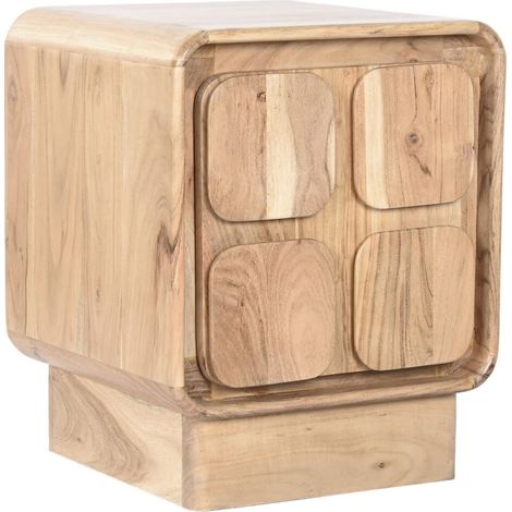 Table de chevet acacia naturel style moderne carré épuré - Bois naturel clair et chaleureux (1/5)