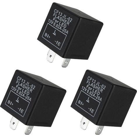 3X Voiture 3 Broches Cf-13 LED Electronique 12V Relais Clignotant Correction pour Clignotant Feu Clignotant (1/2)