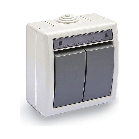 DOBLE CONMUTADOR ESTANCO 10A. 250V IP55 19076
