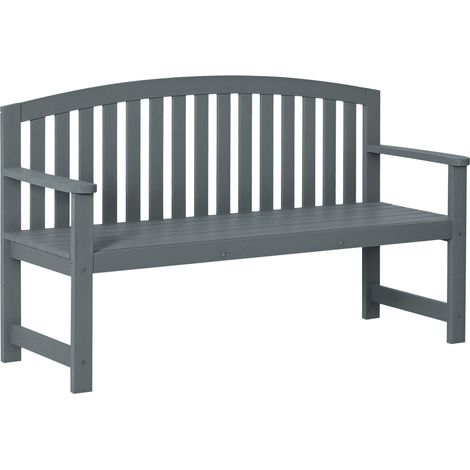 2-Sitzer Gartenbank Holz, wetterfest Sitzbank, Gartenmöbel mit Rückenlehnen, 240 kg belastbar 143 x 51 x 85 cm, Grau