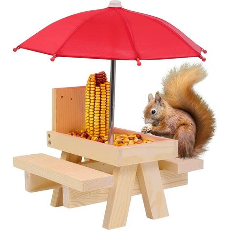 Table d'alimentation pour écureuil Animal en bois Mangeoire pour épi de mas Mangeoire pour écureuil d'extérieur (1/5)