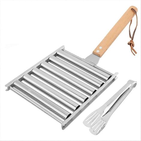 Rouleau à barbecue pour chien avec spatule en métal et long manche en bois (1/5)