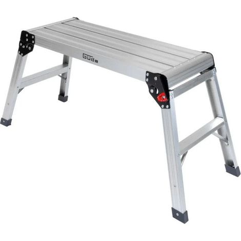 Güde – Plateforme de travail aluminium 760 x 300 mm – Hauteur 495 mm – Charge max 150 kg – Pliable avec pieds antidérapants