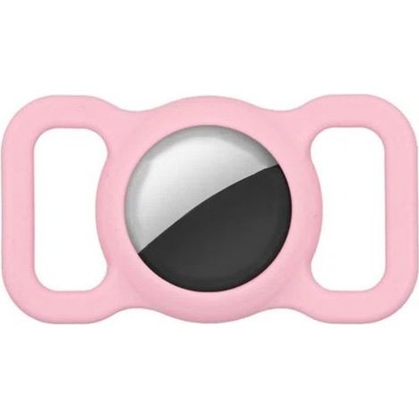 Support AirTag pour collier de chien - Étui en silicone - Rose - Accessoire de localisation pour animal (1/4)