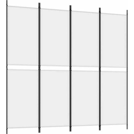 vidaXL Biombo divisor de 4 paneles de tela blanco 200x200 cm (1/2)