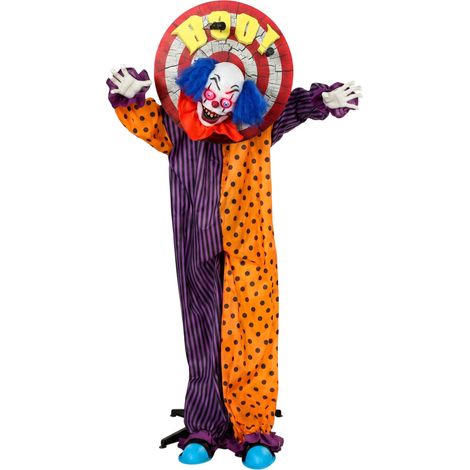 167 cm lebensgroße animierte Halloween-Clown-Deko mit Sound- & Berührungsaktivierung (1/5)