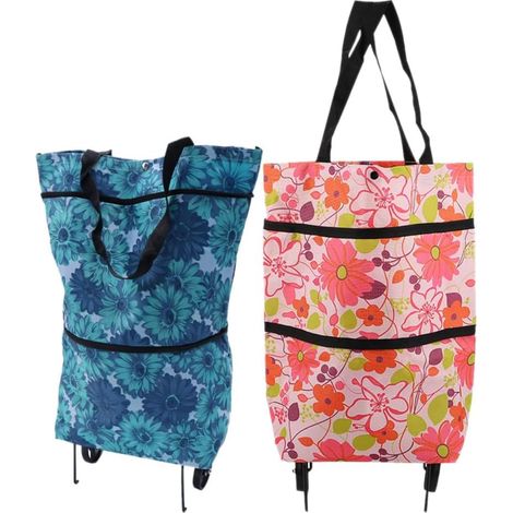 de courses pliable Healeved en 2 pièces avec roulettes sac