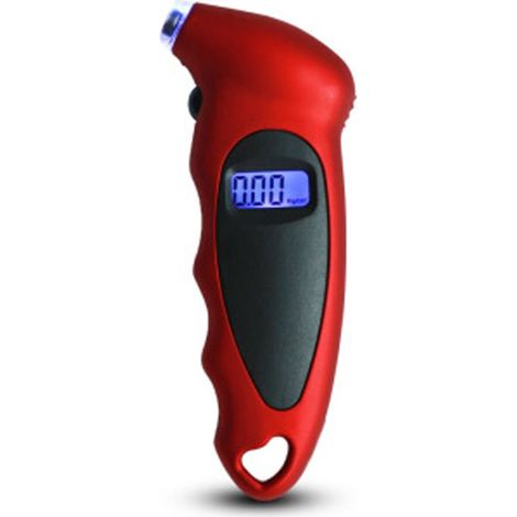 Manómetro digital de alta precisión con retroiluminación para neumáticos de coche, pantalla LCD, 1 unidad (rojo)