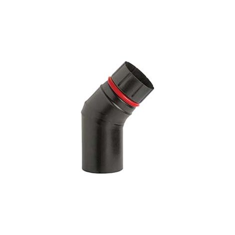 GOMITO 45  ° PORCELLANATO PER STUFE A PELLET NERO OPACO ALA PELLET ECO   EE ¸ mm.80    ALA