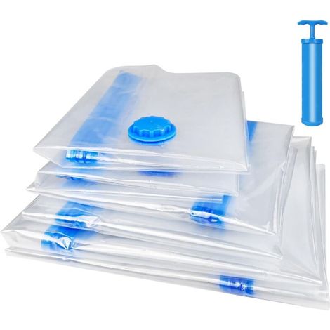 Pieces Vacuum Storage Bags with Hand Pump, Space Saving Vacuum Compression Bags, Vacuum Bags for Quilts, Pillows, Clothes, 100x80cm, 80x60cm, 60x40cm