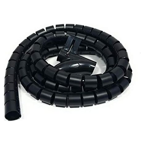 m Kabelkanal für den Schreibtisch, Kabelschutzschlauch, Aufwickelschlauch, flexibler Spiralschlauch, geeignet für 22-mm-Kabel – Schwarz