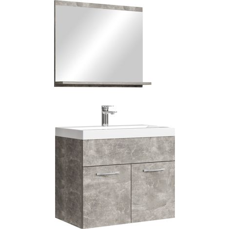 Mobile da bagno Montreal 02 60cm Grigio Cemento - armadio mobiletto lavabo