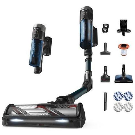 Rowenta – Aspirateur balai laveur sans fil 150 AW – Autonomie 60 min – Technologie Aerospin pour nettoyage simultané – Puissance 380 W