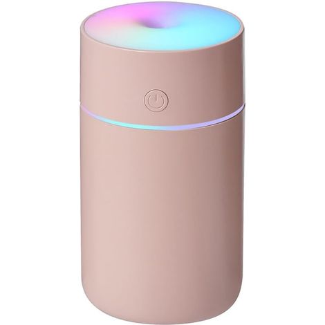 Luftbefeuchter für das Schlafzimmer mit bunten Lichtern, 2 Nebelmodi, leise, leicht zu reinigen, klein und tragbar für Pflanzen, Baby, Auto, Reisen und Büro (Pink)
