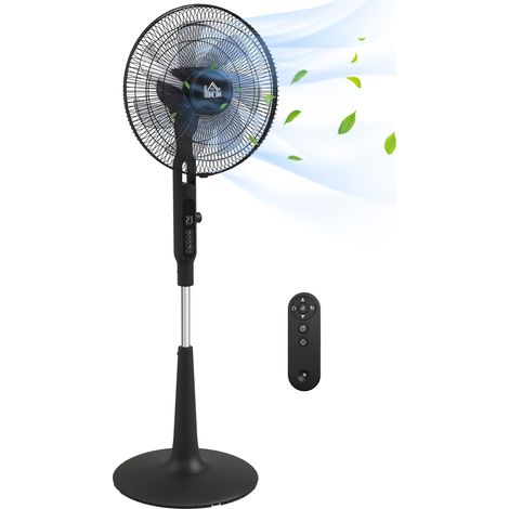 Ventilatore a piantana silenzioso Irovami con telecomando, 3 modalità, 28 velocità, funzione antizanzare e oscillazione, nero.
