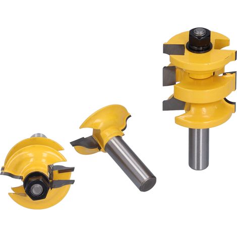 3 Pièces Fraiseuse à Rainurer pour Cadre de Porte, Ensemble de Fraises à Tenon pour Menuiserie, Fraise 1/2" pour Travail du Bois (1/5)