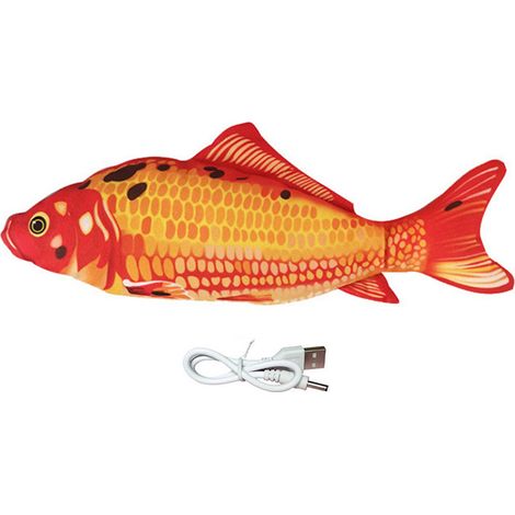 Jouet pour chat poisson électrique automatique rechargeable, simulation de poisson en mouvement sautillant pour divertir votre animal. (1/5)