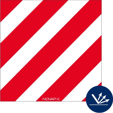 Panneau de signalisation hachuré rouge/blanc sans œillet - Rétroréfléchissant Classe 2 - 480x480mm - 3341041 (1/2)