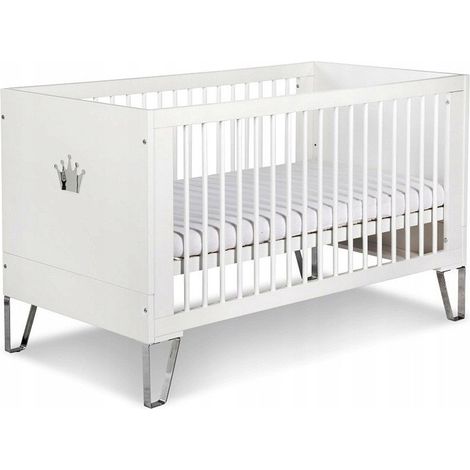 Lit bébé 120x60cm Blanc BIANCA Lit à barreaux amovible (1/5)