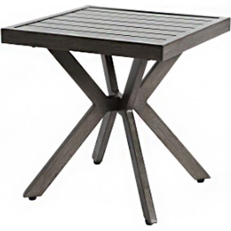 Außen Aluminium Quadrat Seitentisch Endtisch für Patio, Hinterhof, Pool, Indoor Begleiter, einfache Wartung und Witterungsbeständig, Dunkelgrau (1/5)
