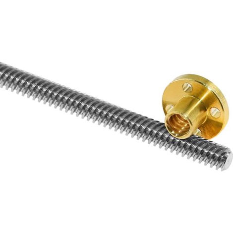 Vis Mère 4 Trous de Fixation avec Écrou en Cuivre, Tige Inoxydable de 150mm, Haute Dureté et Fonctionnement Silencieux pour Moteur Pas à Pas et Imprimante 3d (1/5)