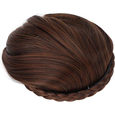 Franges Femme Naturelles Perruque Cheveux Synthétiques Haute Température Postiche Châtain Clair Usage Quotidien Coiffure Élégante (1/5)