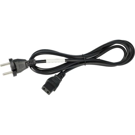 Cordon d'alimentation C9 2m avec prise de terre, câble secteur sécurisé pour appareils électroniques, connecteur femelle 2 pôles. (1/4)