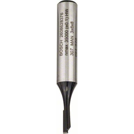 Bosch – Fraise à rainurer 8 mm – Pour bois massif et panneaux mélaminés – Longueur 51 mm – D1 3 mm – G 51 mm – Carbure de tungstène (1/8)