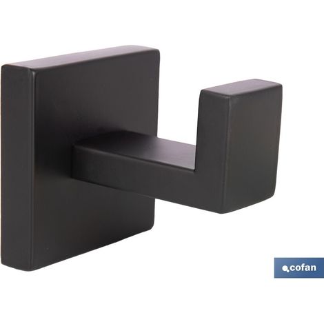 Percha negra mate de acero con diseño cuadrado Gama Faial 5,5 x 6 x 5,5 cm (1/4)