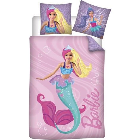 Barbie Bettwäsche aus Baumwolle – 140x200 cm Bettbezug & 70x70 cm Kissenbezug