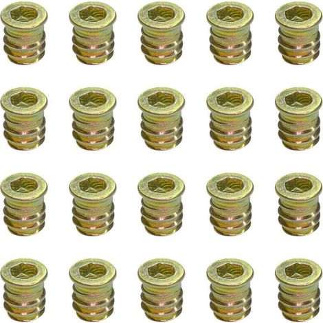 20 tuercas roscadas para madera de M6 x 13 mm para muebles (1/4)