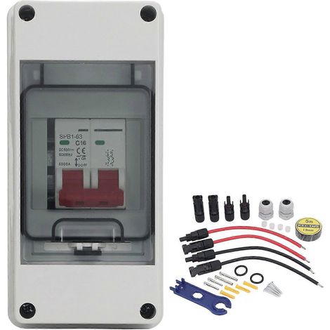Interrupteur de sectionnement photovoltaïque CC 500 V, étanche IP65, pour une utilisation extérieure. (1/4)