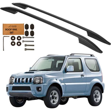Barras de techo para Suzuki Jimny 1998-2018, color negro, aluminio resistente y sólido. (1/5)