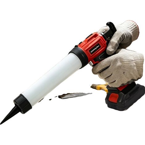 Pistolet à calfeutrer sans fil, plastique durable, 380mm x 150mm x 95mm, adapté pour des mastics de 600ml, 4 vitesses réglables, design de rebond automatique (1/5)