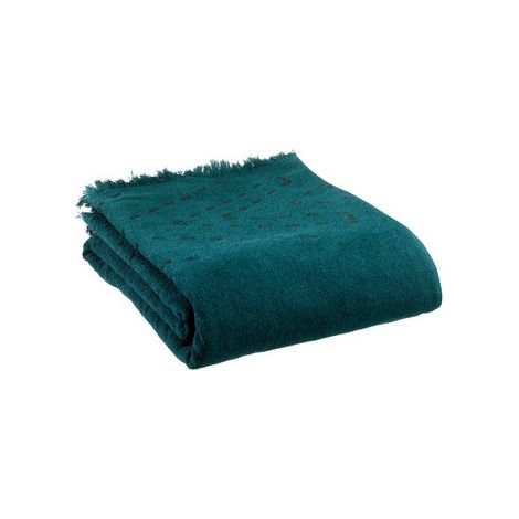 VIVARAISE - Drap de bain Vivaraise Julia en coton bouclette (84% coton, 16% polyester) - Pétrole - Grande taille 150 x 90 cm (1/3)