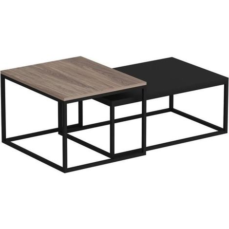 Couchtisch - LEKA - Rechteckig - Anthrazit - 72 x 45 x 37 cm (1/5)