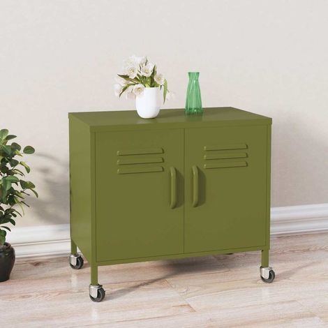 336261 vidaXL Storage Cabinet Olive Green 60x35x56 cm Steel (1/5)