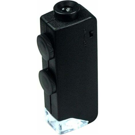 BUNTHAUS Mini microscope avec zoom 60X à 100X et loupe éclairée pour bijoutiers, pièces de monnaie, pierres précieuses, timbres, montres et pierres. (1/4)