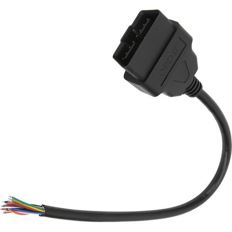 Adaptateur OBD2 16 broches mâle, câble de connexion pour outil diagnostic ELM327, extension 30cm, compatible voiture. (1/5)
