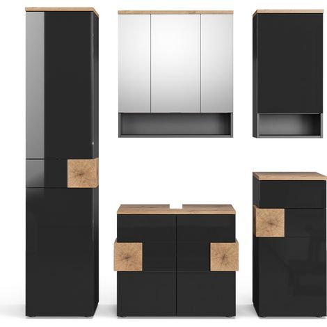 Ensemble de meubles de salle de bain Eden, Anthracite, 5 pièces, Vicco (1/5)