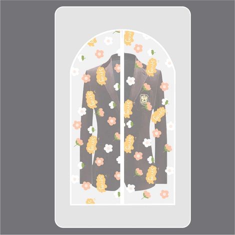 Sacs à Vêtements Suspendus clairs, Housse de vêtement Anti-Mites Anti-poussière pour Robe Pardessus de Costume Fleur /Papillon(60x140cm-Fleur),5pcs (1/3)