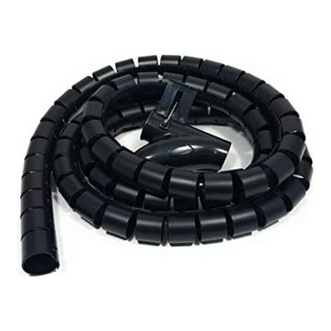 3m Flexible Cable Wrap Tube for Desk Cable Management, Suitable for 22mm Cable, Black. MUMU (1/4)