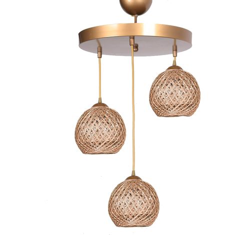 WellHome Lámpara de techo 80 cm. plata, tipo 3 x E 27 Max 45 - 60 W (1/4)